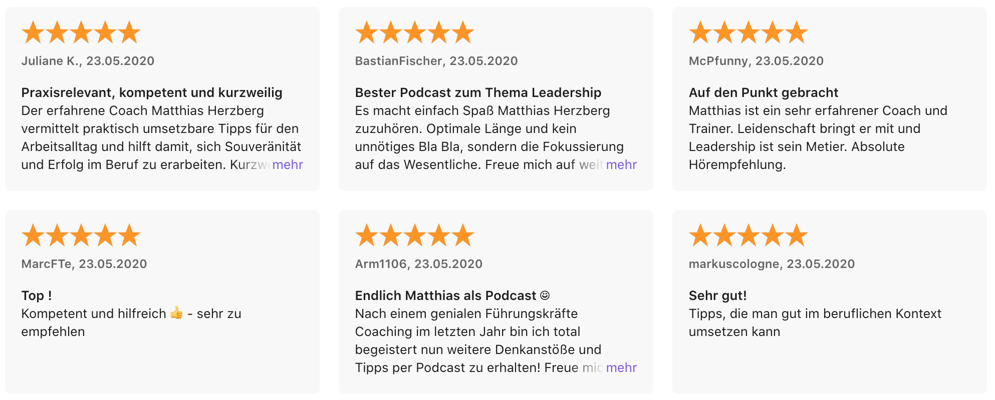 Podcast Bewertungen 1